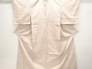 椿模様織出し手織り紬着物